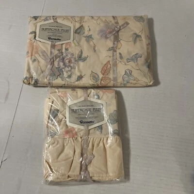 Vintage Wamsutta Supercale Plus Full Fitted Sheet And Pillowcase - Image 1 of 4