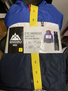 NEW SNOZU BOYS WINTER COAT & BIB PANT SET SKI/BOARDER SNOW SETS SNOWSUIT Size 5 - Picture 1 of 5