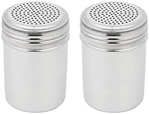 Stainless Steel Dredge Shaker Set for Salt and Sugar, 10 Oz, 2-Pack - Picture 1 of 12