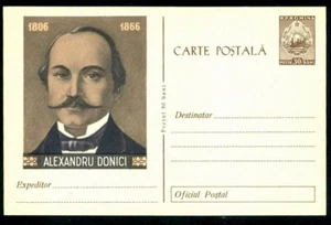 1960 Alecu/Alexandru Donici,poet,translator,Fables writer,military,Romania,card - Picture 1 of 1