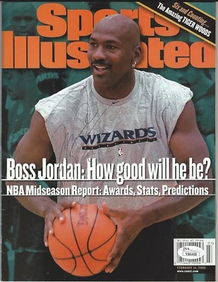 14/02/2000 Sports Illustrated-Michael Jordan AUTÓGRAFO JSA BOSS JORDAN Wizards Foto 1 de 3