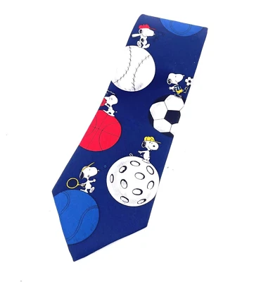 Corbata de cuello Peanuts Snoopy Charlie Brown and the Gang tenis fútbol deportes para hombre Foto 1 de 4
