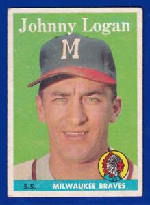 JOHNNY LOGAN braves 1958 TOPPS #110 VG-EX NO CREASES