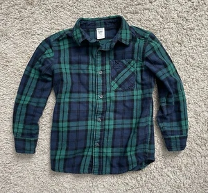 Member’s Mark Blue & Green Plaid Flannel Shirt Kid’s Size 6/7 - Picture 1 of 5