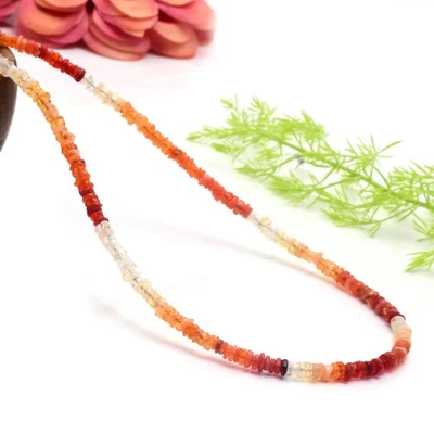 Opala de fogo mexicana 3,5 mm facetada laranja sombreada colar Rondelle, qualidade AAA - Imagem 1 de 4