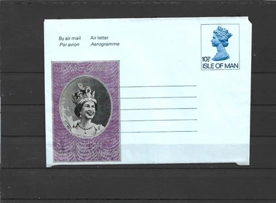 Isla de Man 10 1/2p QE II aerograma sin dirección sin usar Foto 1 de 2