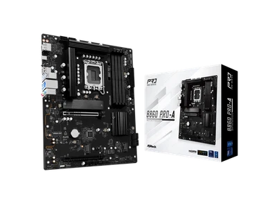 ASRock B860 Pro-A LGA 1851 Intel B860 SATA 6Gb/s DDR5 Intel Core Ultra  ATX - Image 1 of 4