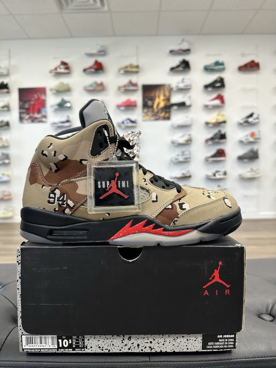 Supreme x Air Jordan 5 Retro Desert Camo for Sale Supreme x Air Jordan 5 Retro Desert Camo for Sale