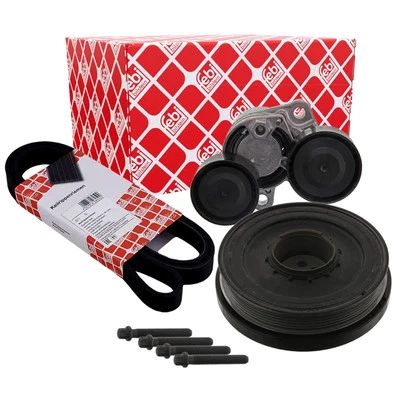 Febi 6PK1698 V-Ribbed Belt Kit Pulley Crankshaft for BMW 1-5 X3 2.0D - Image 1 of 4