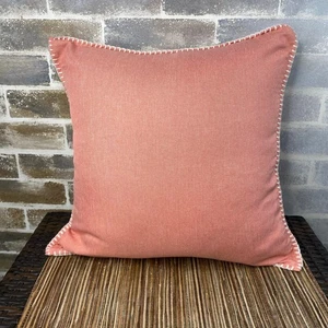 Set of 2 Peach Colored Throw Pillow Covers 20" x 20" Sofa Decor Zipper Closure  - Picture 1 of 7