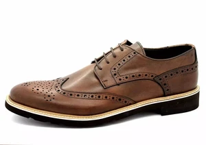 Trussardi Collection Mens UK 11 EU 45 Brown Italian Leather Brogue Dress Shoes - Picture 1 of 6