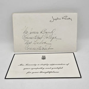 Jacqueline Kennedy Dankeskarte & handsignierter Umschlag (sehr guter Zustand) - Bild 1 von 5
