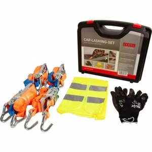 Car Lashing Gurte für Autotransport 4 x Radsicherung 3-teilig, Kofferset - Bild 1 von 4