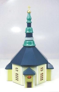  Seiffener Kirche 20cm bunt Kapelle Tischschmuck Holz Innenbeleuchtung 99/03/1 B - Picture 1 of 1