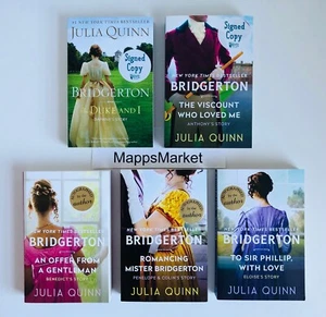 Bridgerton Series Books 1-5 ALL BOOKS SIGNED by Julia Quinn Trade Paperback NEW - Picture 1 of 24