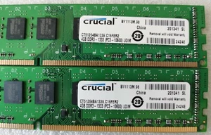 ✅Barette Mémoire Crucial 8G (2x) 4G DDR3 Pc3-10600 1333Mhz - Imagen 1 de 2
