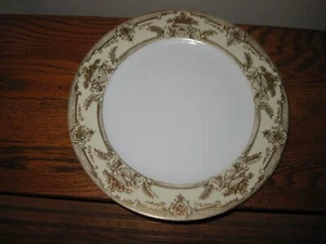 Noritake Fleurgold 10" Dinner Plate GOLD Flowers Urns Pat 77631 Red Stamp MINT - Picture 1 of 13
