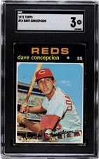 SGC 3 - 1971 Topps #14 Dave Concepcion CINCINNATI REDS ICON! ROOKIE!