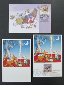 Lot (2) Australia First Day Issue Postcards 1988 / Joint Issue With The USA +1 - Picture 1 of 3
