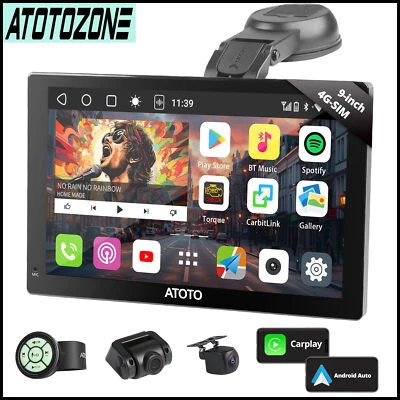 ATOTO 9”Autoradio GPS 4G LTE WIFI ChatGPT AI Wireless CarPlay&Android Auto 4+32G - Immagine 1 di 4