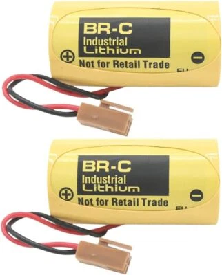 2X BR-C 3V 5000mAh PLC Battery for FANUC A98L-0031-0007 A02B-0120-K106 BR-CCF1TH - Image 1 of 4