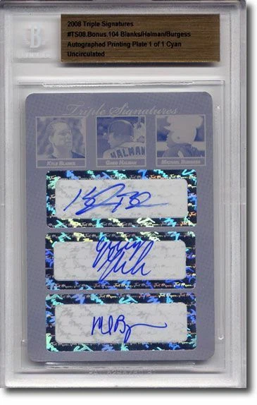 Kyle Blanks * Greg Halman * Michael Burgess Autograph Rookie Auto Plate BGS 1/1 - Image 1 of 1
