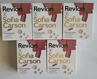 5 Pks Revlon Sofia Carson Lip and Nail Kit The Sofia Nudes. 3 Pcs Set. NEW  - Image 1 of 4