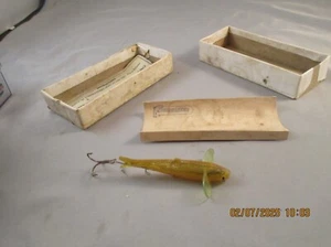 SCHÖNER VINTAGE FISHMASTER KÖDER mit BOX Gold gebraucht Köder sehr guter Zustand, Box schlecht - Bild 1 von 13