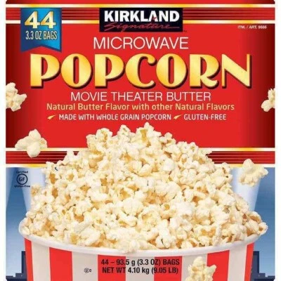 Kirkland Signature Microwave Popcorn 3.3 oz 44 Ct Butter Gluten Free Whole grain - Image 1 of 4