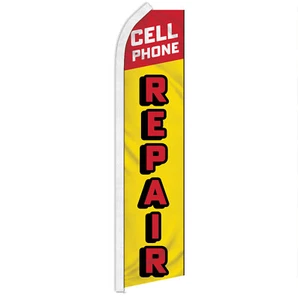 Cell Phone Repair Swooper Flutter Advertising Feather Flag Phone Repair RD/YW - Picture 1 of 2