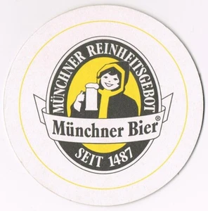 MUNCHNER REINHEITGEBOT / AUGUSTINER BRAU - SET di 4 SOTTOBICCHIERI BIRRA PROMO TEDESCHI - Foto 1 di 2