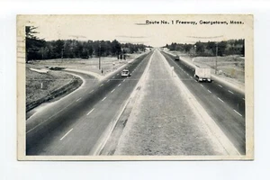 Postal de Georgetown MA Mass 1960, autopista Ruta 1, coche antiguo, camión - Imagen 1 de 2