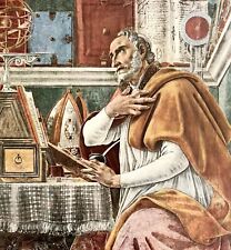 Saint Augustine Sandro Botticelli 1958 Lithograph Antique Art Print LGADBott