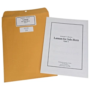 Lament for Solo Horn Opus 2 Kenneth C Henslee Sheet Music 1995 French Horn Score - Picture 1 of 7