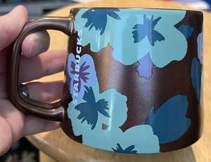 Starbucks Bronze Floral Flower Pansies Ceramic Coffee Mug 14Oz 2020 Teal Purple - Picture 1 of 10