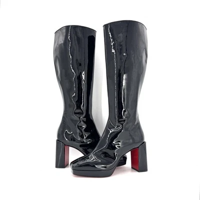 NUEVAS botas Christian Louboutin Alleo 90 charol hasta la rodilla plataforma 41 Foto 1 de 4