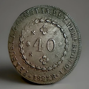 Brazil 40 Reis 1827, Grade EF - Picture 1 of 2