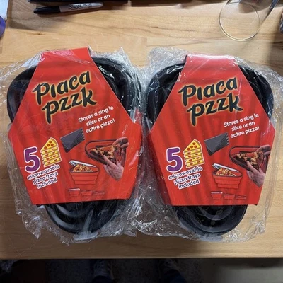 Lote de oito recipientes de armazenamento de pizza de silicone reutilizáveis dobrável para micro-ondas - Imagem 1 de 4