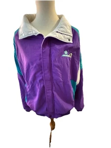 VINTAGE Chrysler Jacket Womens xl Purple Blue 90s Style Windbreaker Retro - Picture 1 of 6