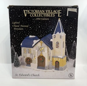 Victorian Village Collectibles edizione 1994 Chiesa di Sant'Edwards con cavo luminoso - Foto 1 di 11