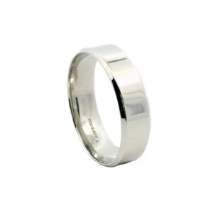 Platinum 6mm Bevelled Edge Wedding Band Ring 8.7 grams Size W 1/2+ - Picture 1 of 4