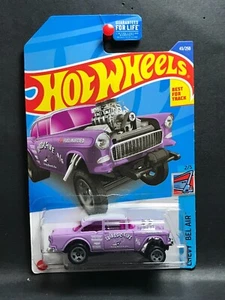 2022 Hot Wheels #43 Chevy Bel Air 2/5 '55 CHEVY BEL AIR GASSER Purple w/Gray 5Sp - Picture 1 of 2