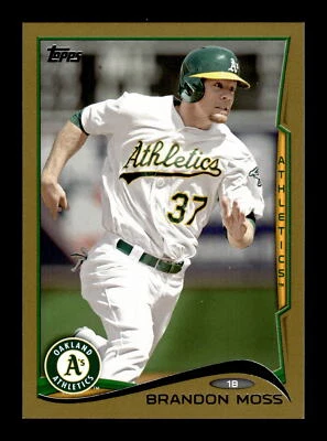 2014 Topps MLB Baseball #471 Brandon Moss Gold SP Parallel Oakland A's #/2014 - Image 1 of 2