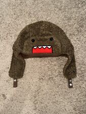 Domo-Kun Embroidered 2011 Snap Ear Flaps Trapper Hat Beanie Brown✅Ready To Ship✅