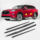 Fits 2020-2022 Toyota Highlander Body Side Door Molding Cover Trim Carbon fiber