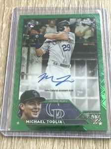 Michael Toglia 2023 Topps Chrome Green Logofractor Refractor /99 Auto RC - Picture 1 of 2