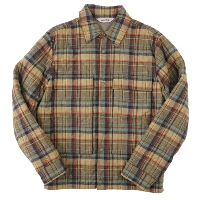Aspesi F/W 24-25 Multicolor Check Flannel Wool Shirt-Jacket L Overshirt New - Image 1 of 4