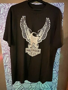 Harley-Davidson® Men's T-Shirt Eagle Graphic Short Sleeve Tee Black Tee - Picture 1 of 2