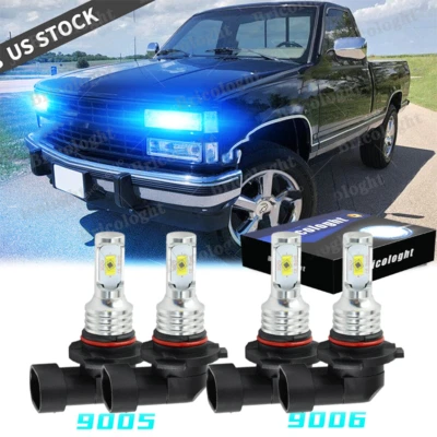 8000K para Chevy C/K1500 K2500 K3500 1990-1998 4x bombillas LED haz alto/bajo Foto 1 de 4