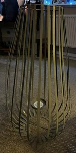 Tall, Grey Metal , Candle Holder. Teardrop Shape. 24” Tall. 13” Diameter - Picture 1 of 2